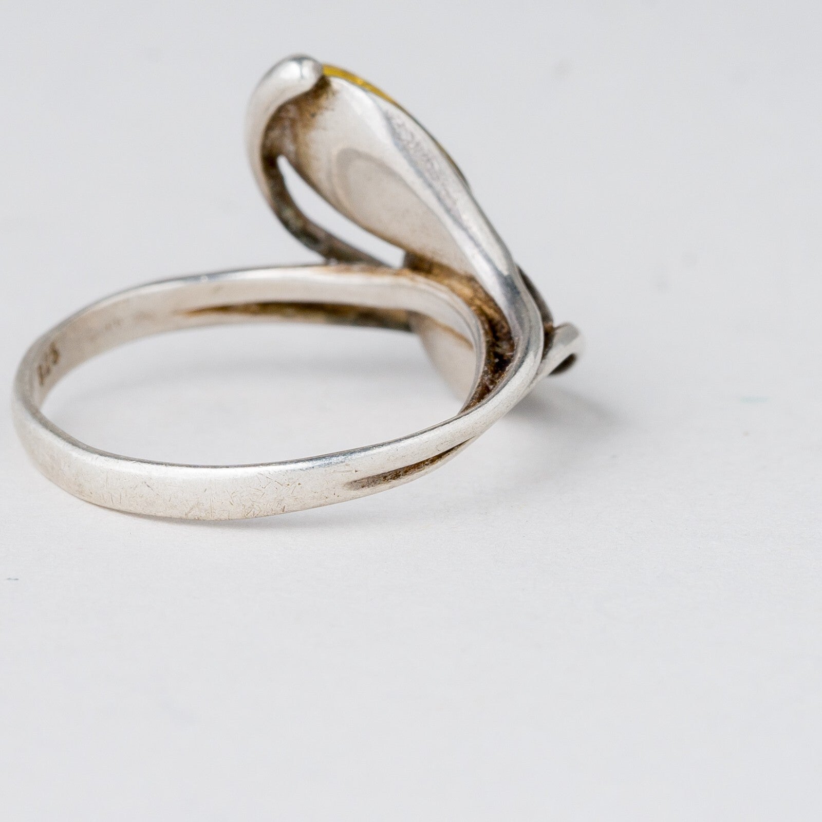 Silber Ring 925 Bernstein Größe 55 (17,5 mm Ø) 2,99 g2