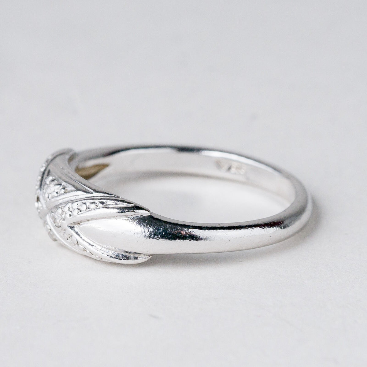 Silber Ring 925 Weiße Steine Größe 54 (17,2 mm Ø) 2,88 g1
