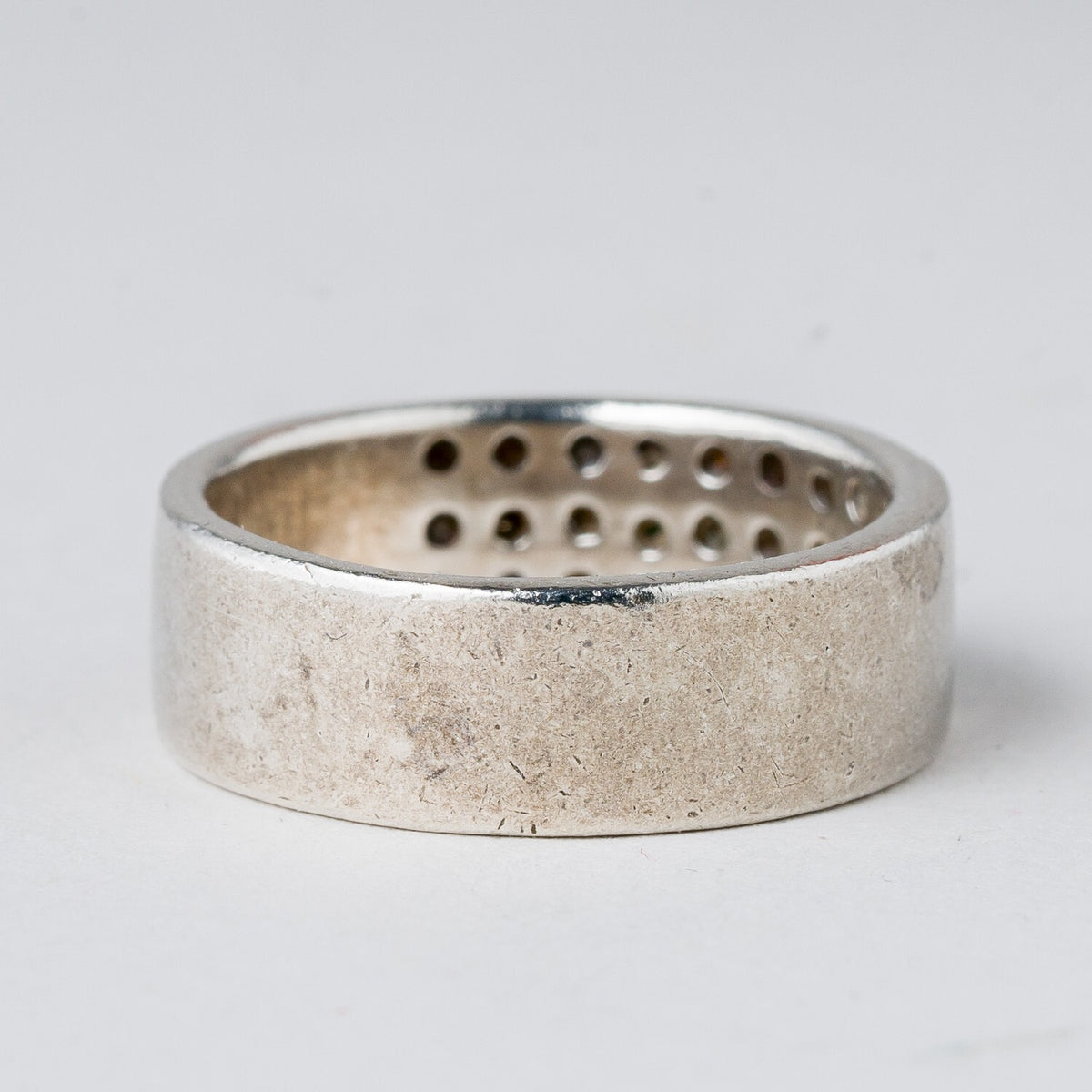 Silber Ring 925 Weiße Steine Größe 55 (17,5 mm Ø) 5,55 g2