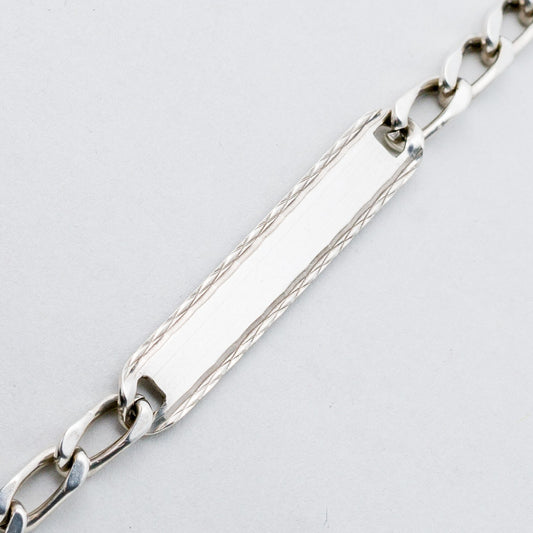 Silber Armband 19 cm 835 Namensschild ungraviert 8,42 g0