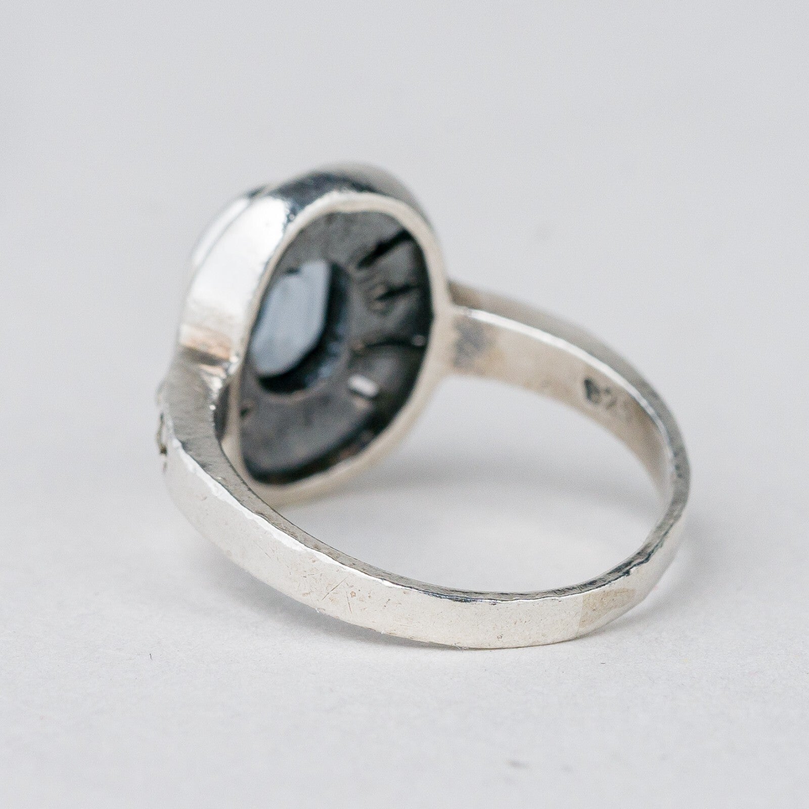 Silber Ring 925 Blauer Stein Größe 48 (15,3 mm Ø) 3,44 g4