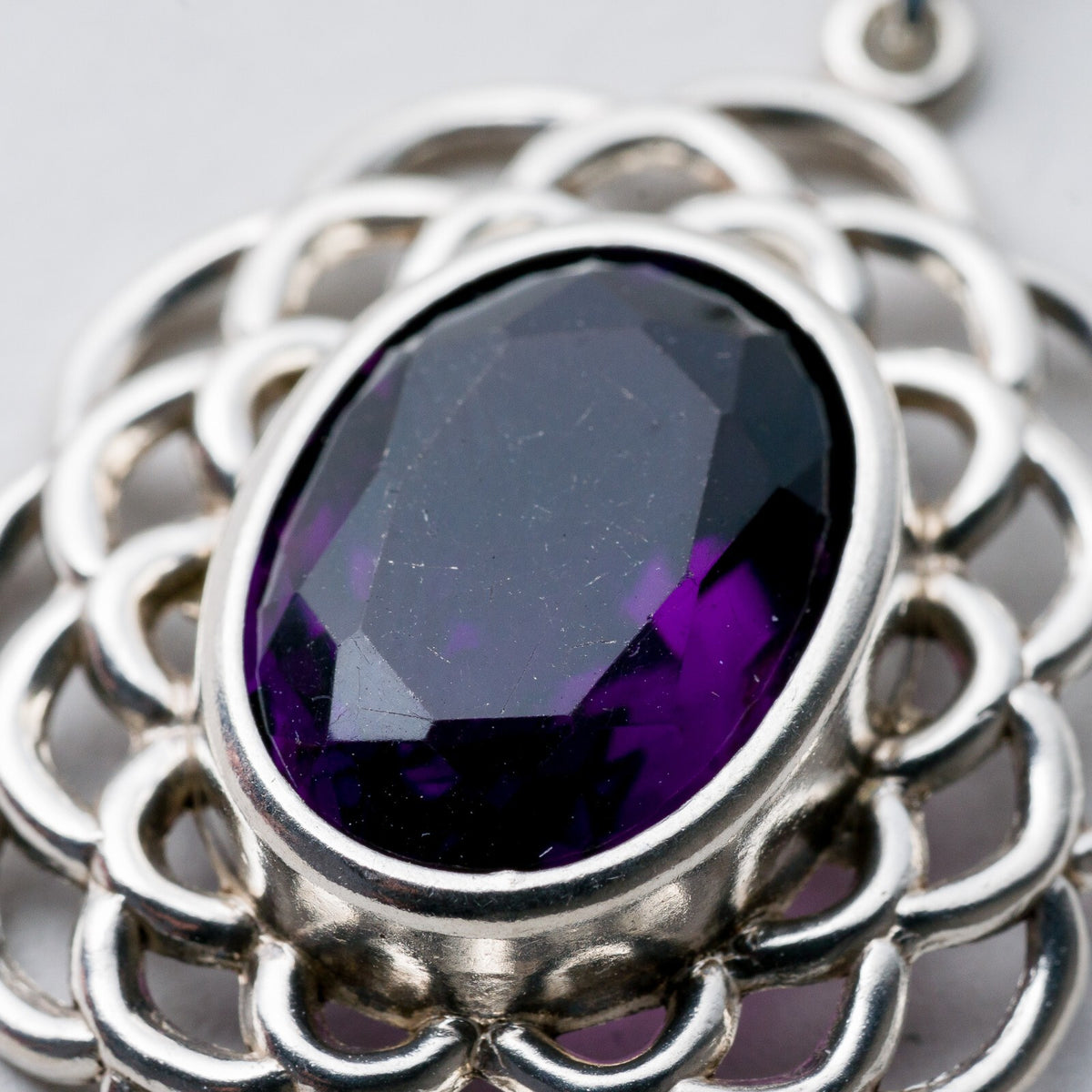 Anhänger Silber 835 Lila Stein 3,5 cm 3,76 g2