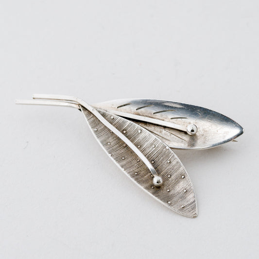 Silber Brosche 835 Blatt 5,45 g0