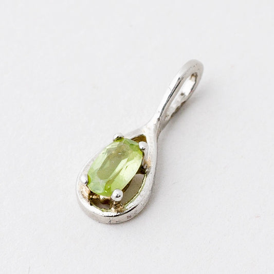 Silber Anhänger Kettenanhänger 925 Grüner Stein 1,4 cm 0,38 g0