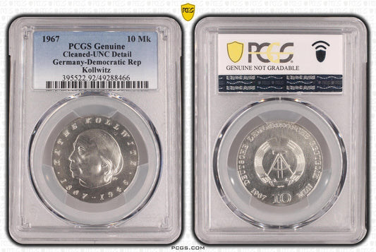 10 Mark DDR 1967 Kollwitz PCGS UNC Detail0