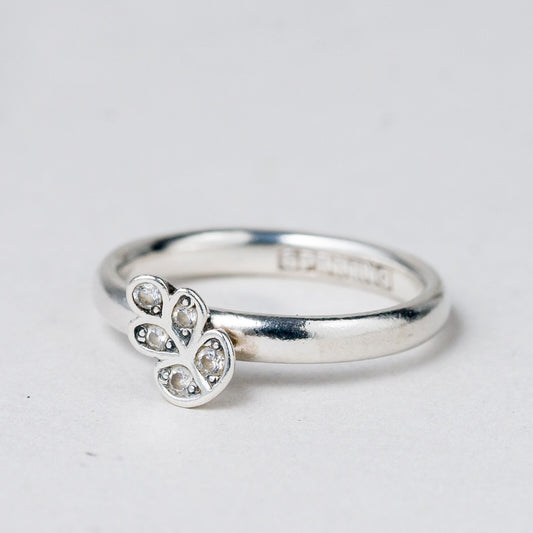 Spinning Silber Ring 925 Weiße Steine Größe 55 (17,5 mm Ø) 2,95 g0