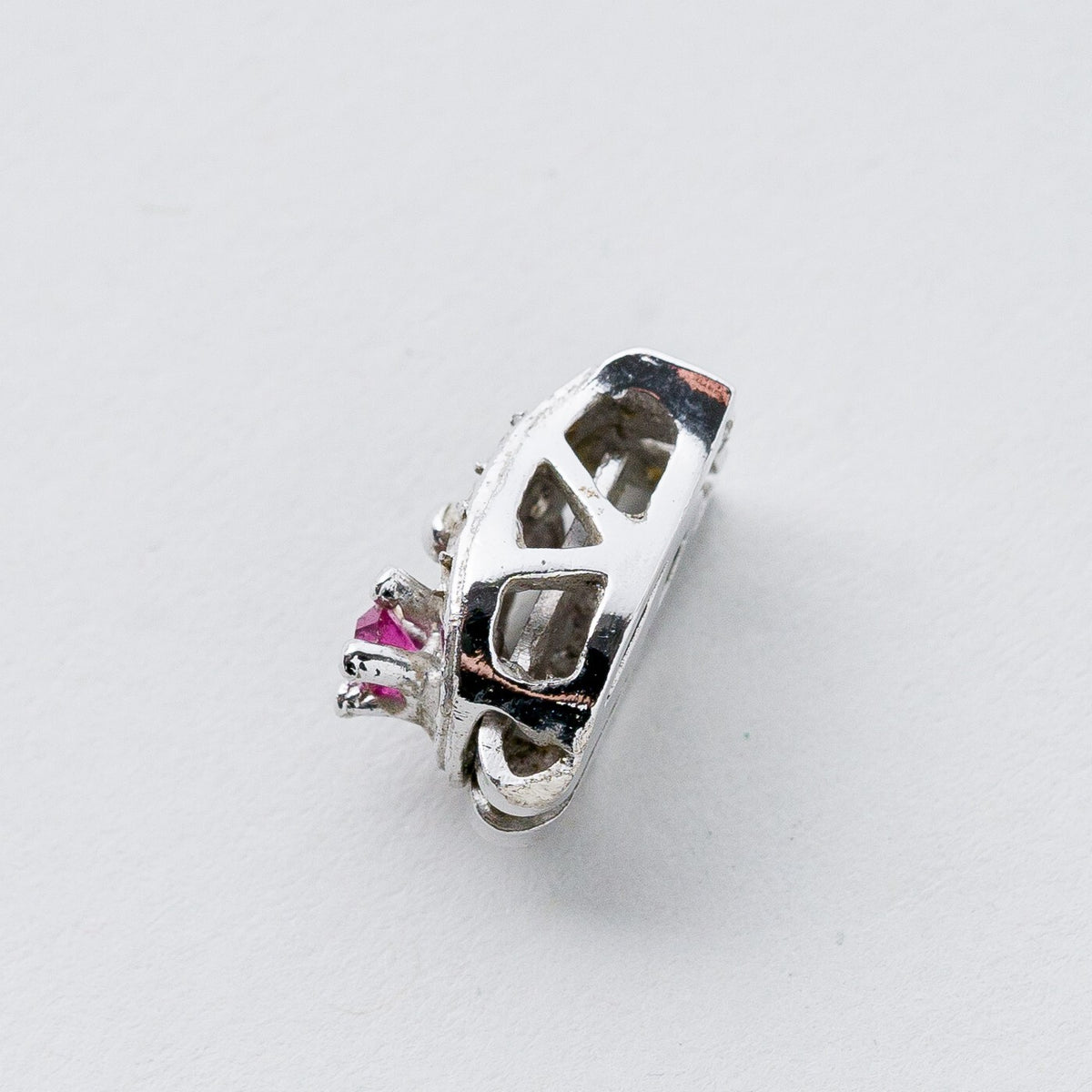 Anhänger Silber Roter Stein 1,3 cm 1,7 g5
