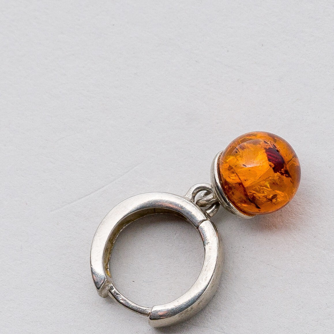 Einzelner Ohrring Hängeohrring Silber Bernstein 1,93 g2