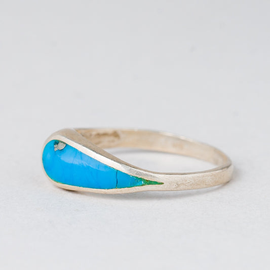 Ring Türkiser Stein 1,41 g 925er Silber Größe 52 (16,5 mm Ø)0