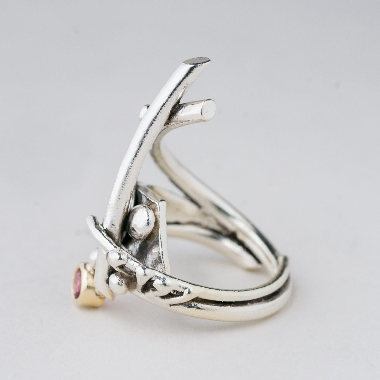 Ring Silber Rote Steine Größe 56 (17,8 mm Ø) 10,71 g1