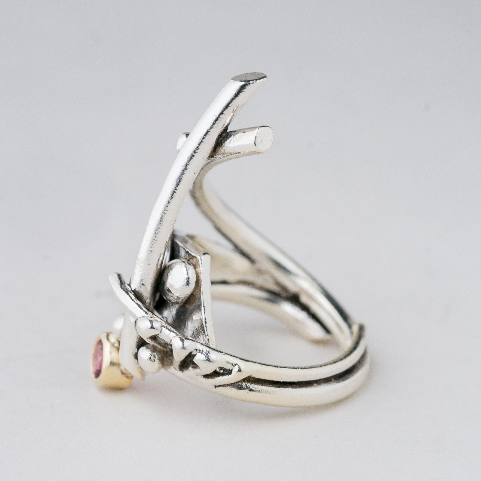 Ring Silber Rote Steine Größe 56 (17,8 mm Ø) 10,71 g1