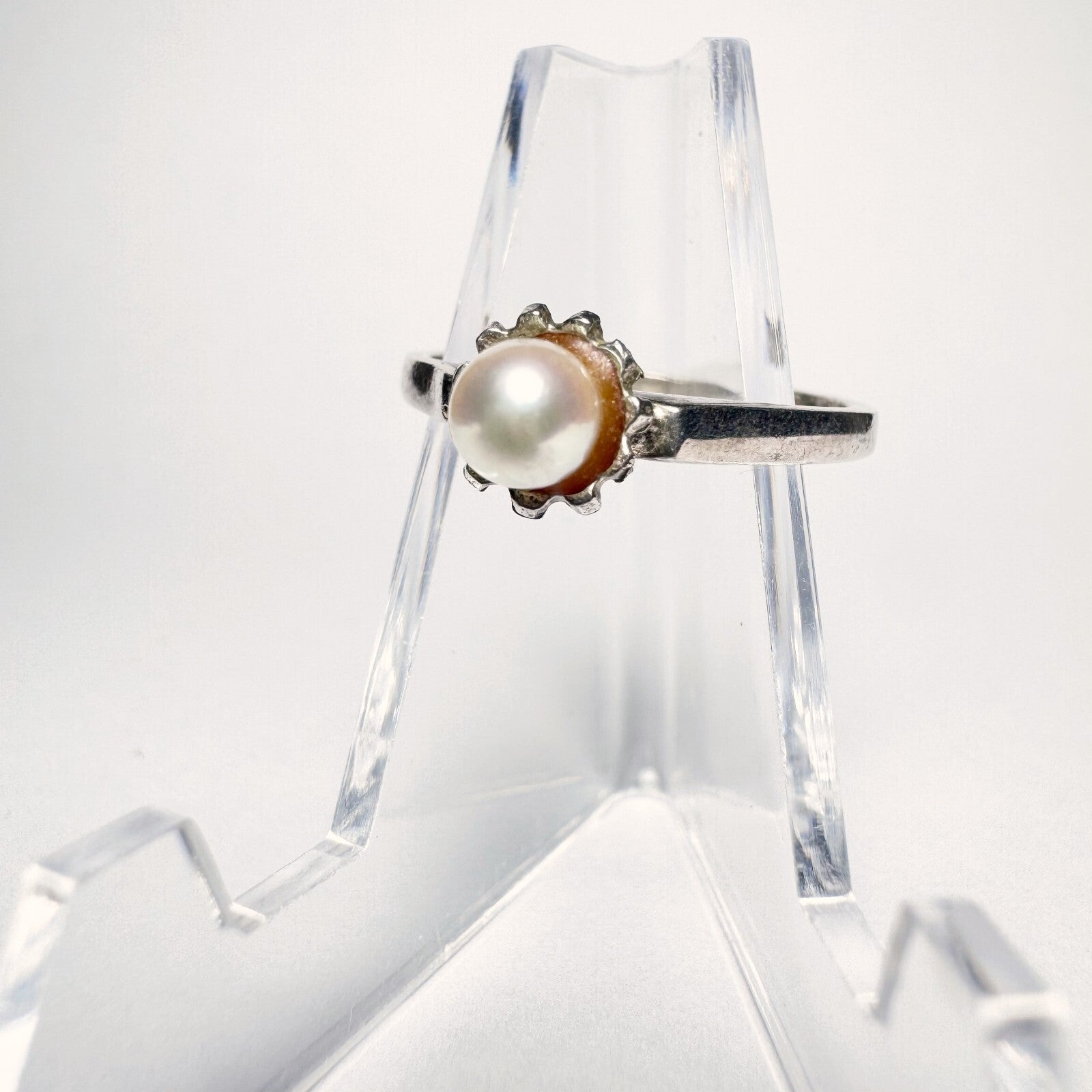 Ring 925er Silber (gestempelt) Größe 56 mit Perle 2,16g0