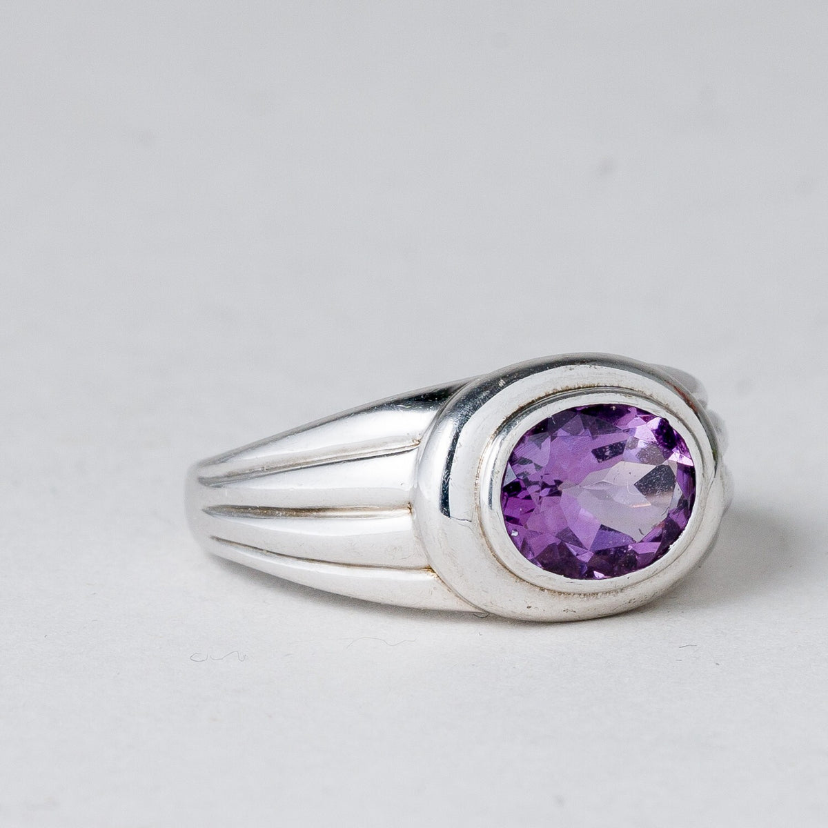 Silber Ring 925 Lila Stein Größe 65 (20,6 mm Ø) 5,48 g1