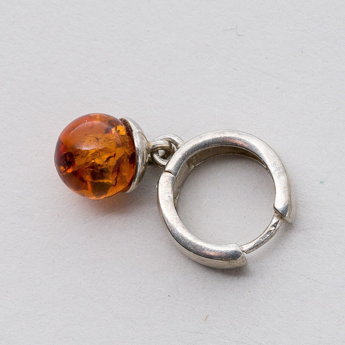 Einzelner Ohrring Hängeohrring Silber Bernstein 1,93 g4