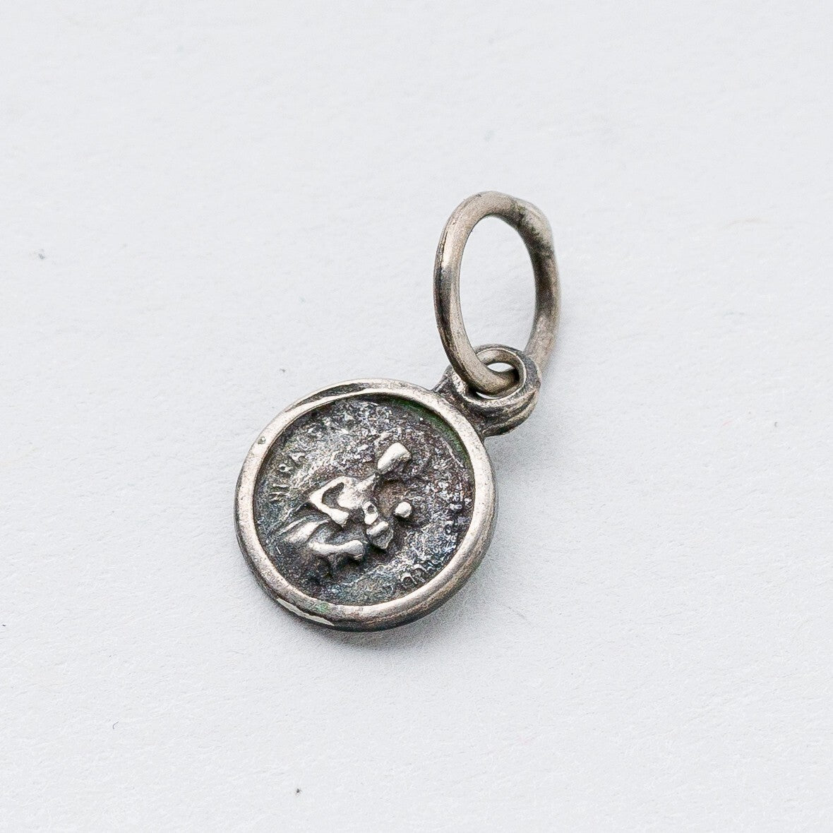 Anhänger Silber Miniatur Medaille Jesus und Maria 1,4 cm 0,5 g0