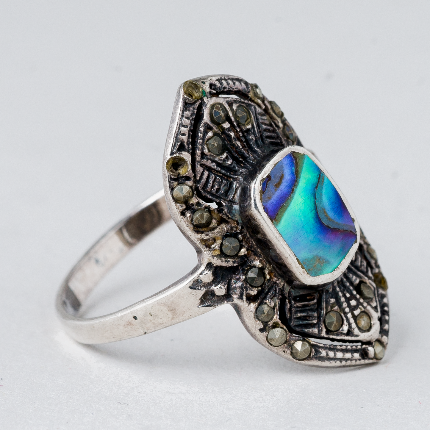 Ring Perlmutt 3 g 925er Silber Größe 58 (18,4 mm Ø)1