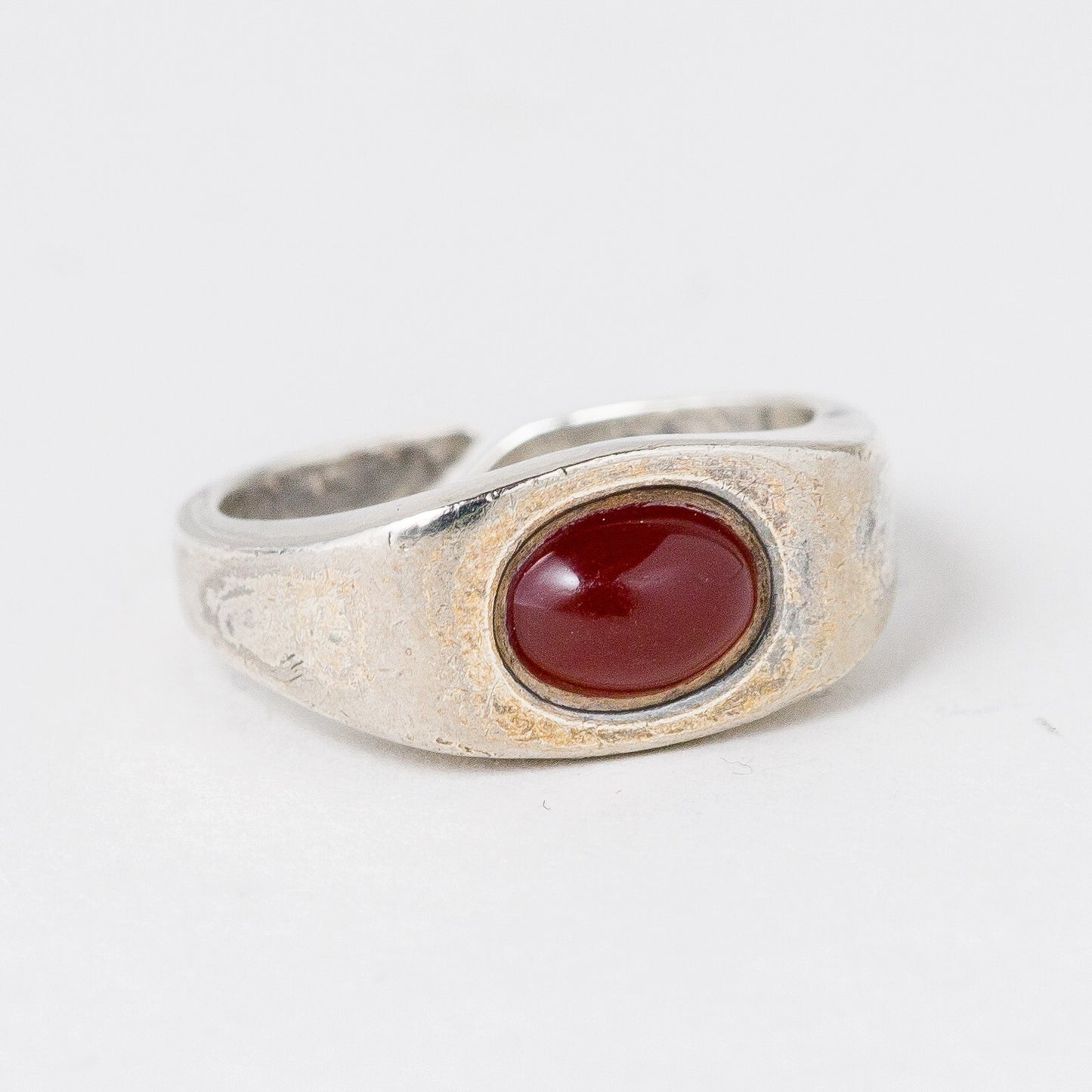 Silber Ring 835 Roter Stein Größe flexibel ca. 54 4,52 g5
