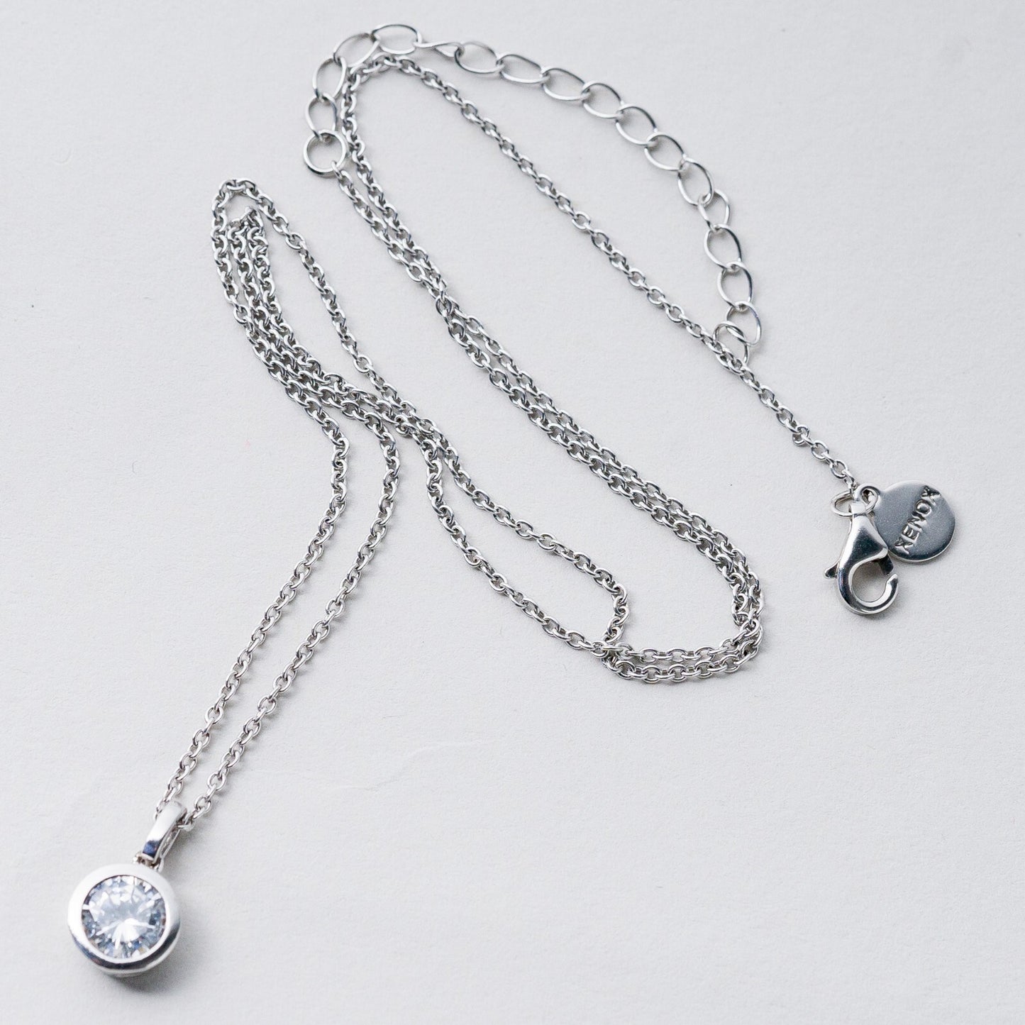 Xenox Silber Ankerkette 40 cm 925 Weißer Stein 2,95 g1