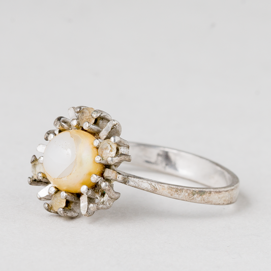 Ring Perle 925er Silber 2,95 g Größe 54 (17,2 mm Ø)0