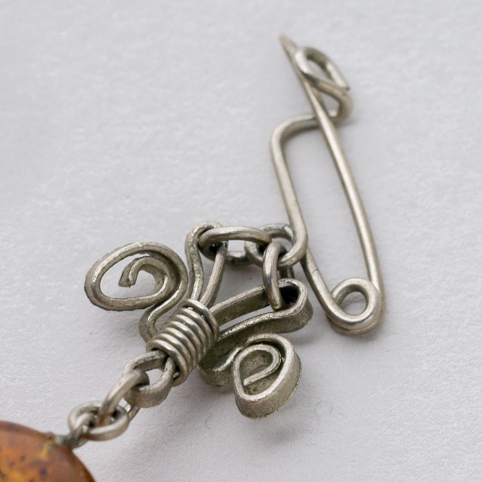 Brosche Bernstein Silber 4,5 cm 4,04 g5