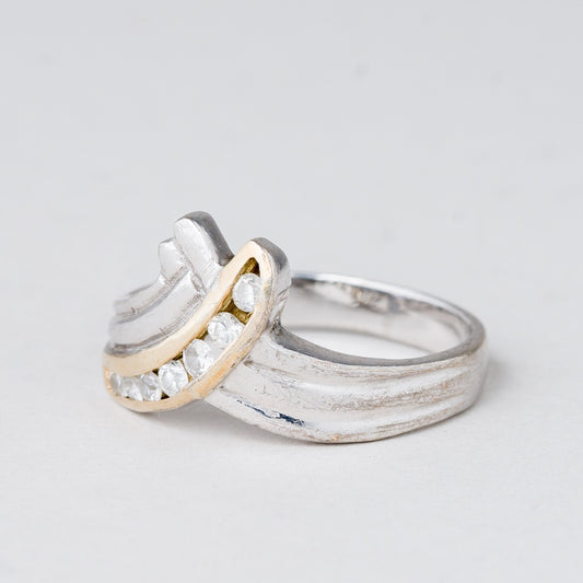Ring Weiße Steine 2,91 g 925er Silber Größe 54 (17,2 mm Ø)0