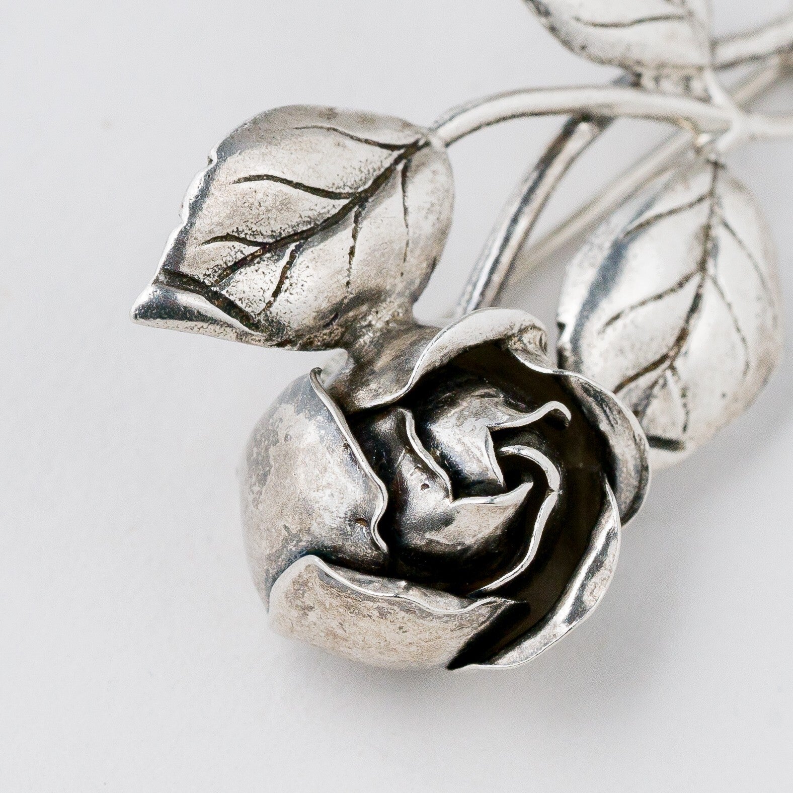 Silber Brosche 835 Rose 7,5 g1