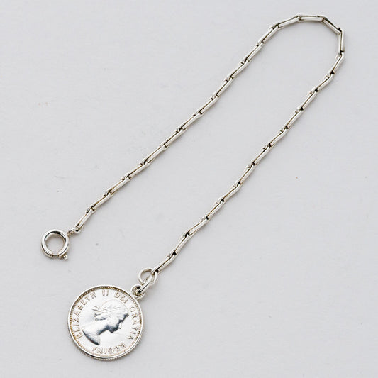Silber Armband 18 cm Münze Elizabetz II. 10 Cents Canada 5,43 g0