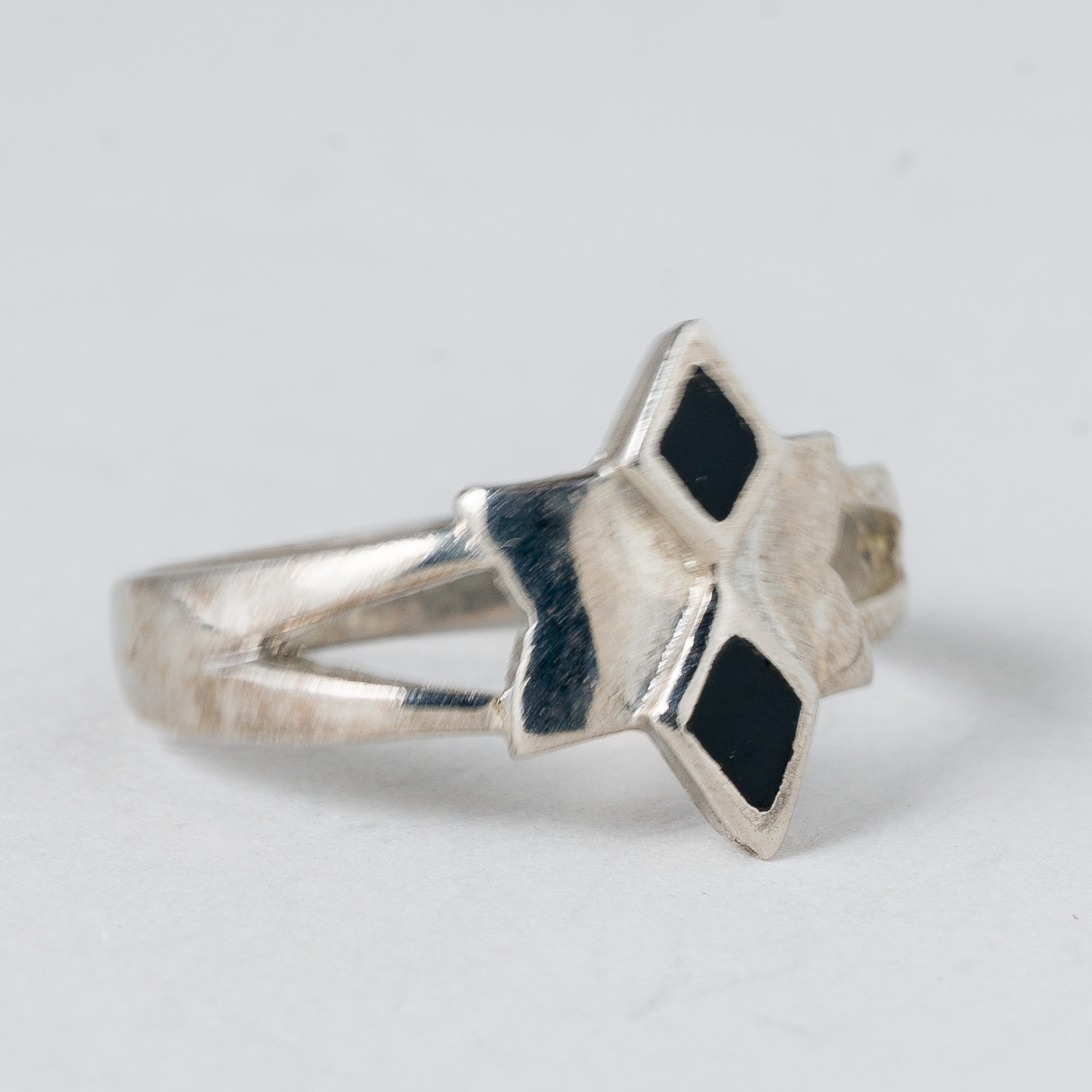 Ring Schwarzer Stein Silber 2,86 g Größe 59 (18,8 mm Ø)1