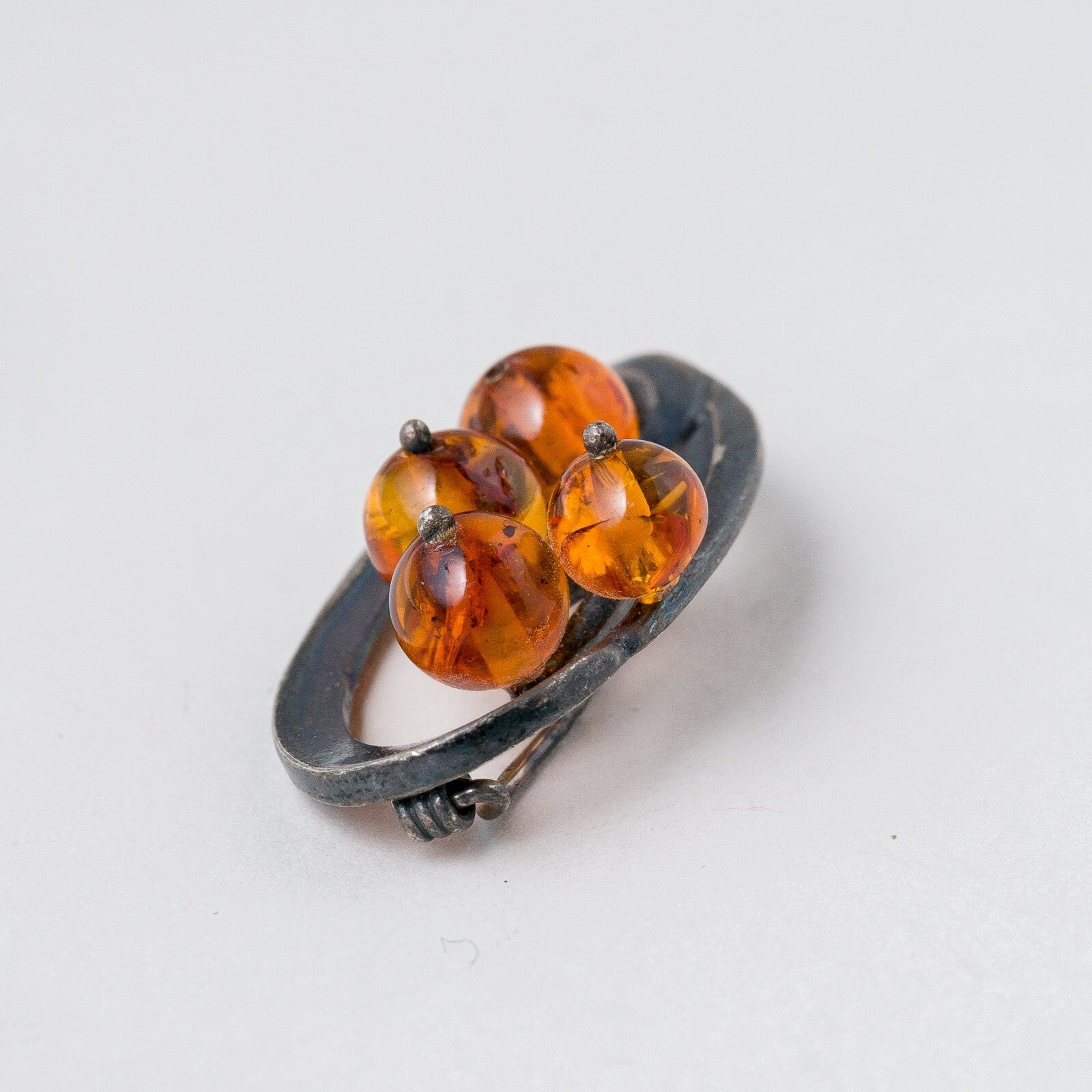 Brosche 925 Silber Bernstein 3,5 cm 5,9 g1