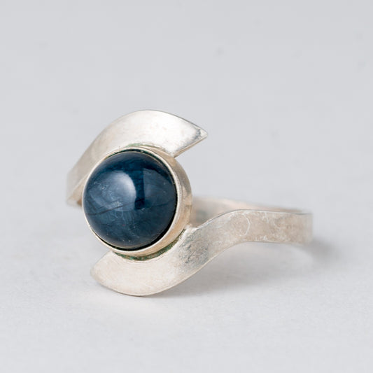 Ring Schwarzer Stein 2,53 g Silber Größe 55 (17,5 mm Ø)0