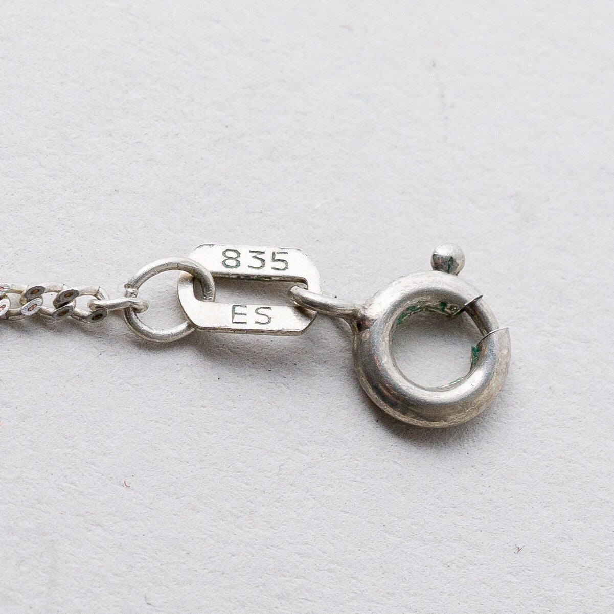 Silber Halskette 835 Panzerkette 1,3 mm 40 cm 2,02 g4