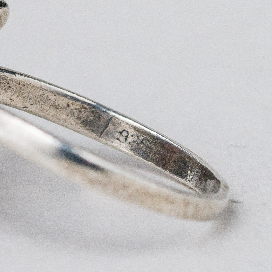 Silber Ring 925 Brauner Stein Glitzer Größe 54 (17,2 mm Ø) 2,74 g9