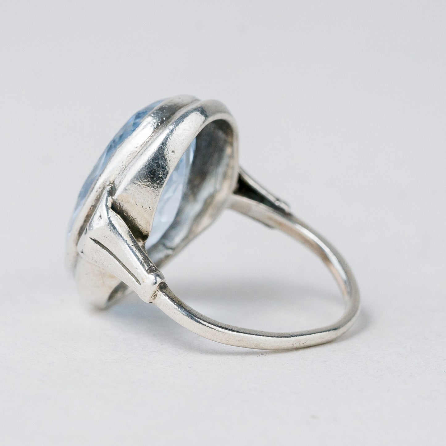 Ring Silber 835 Blauer Stein Größe 54 (17,2 mm Ø) 6,45 g2