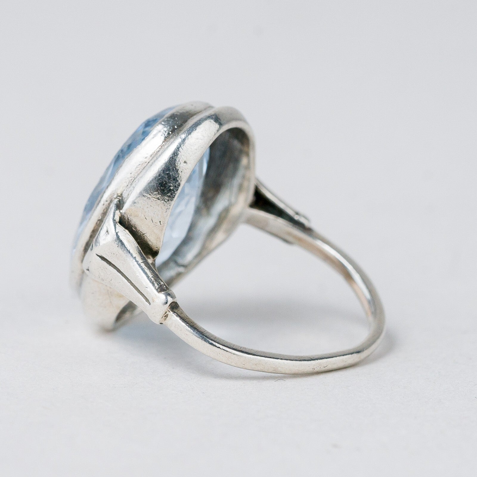 Ring Silber 835 Blauer Stein Größe 54 (17,2 mm Ø) 6,45 g2