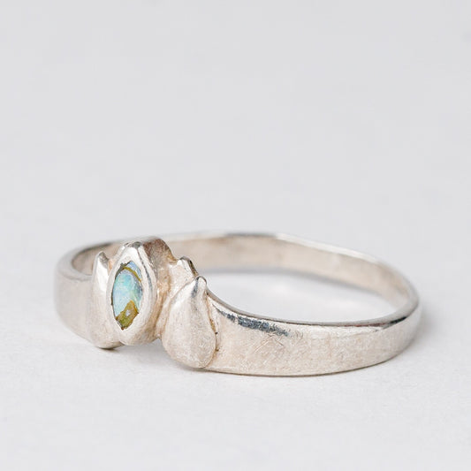 Ring Irisierender Stein 1,43 g 925er Silber Größe 52 (16,5 mm Ø)0