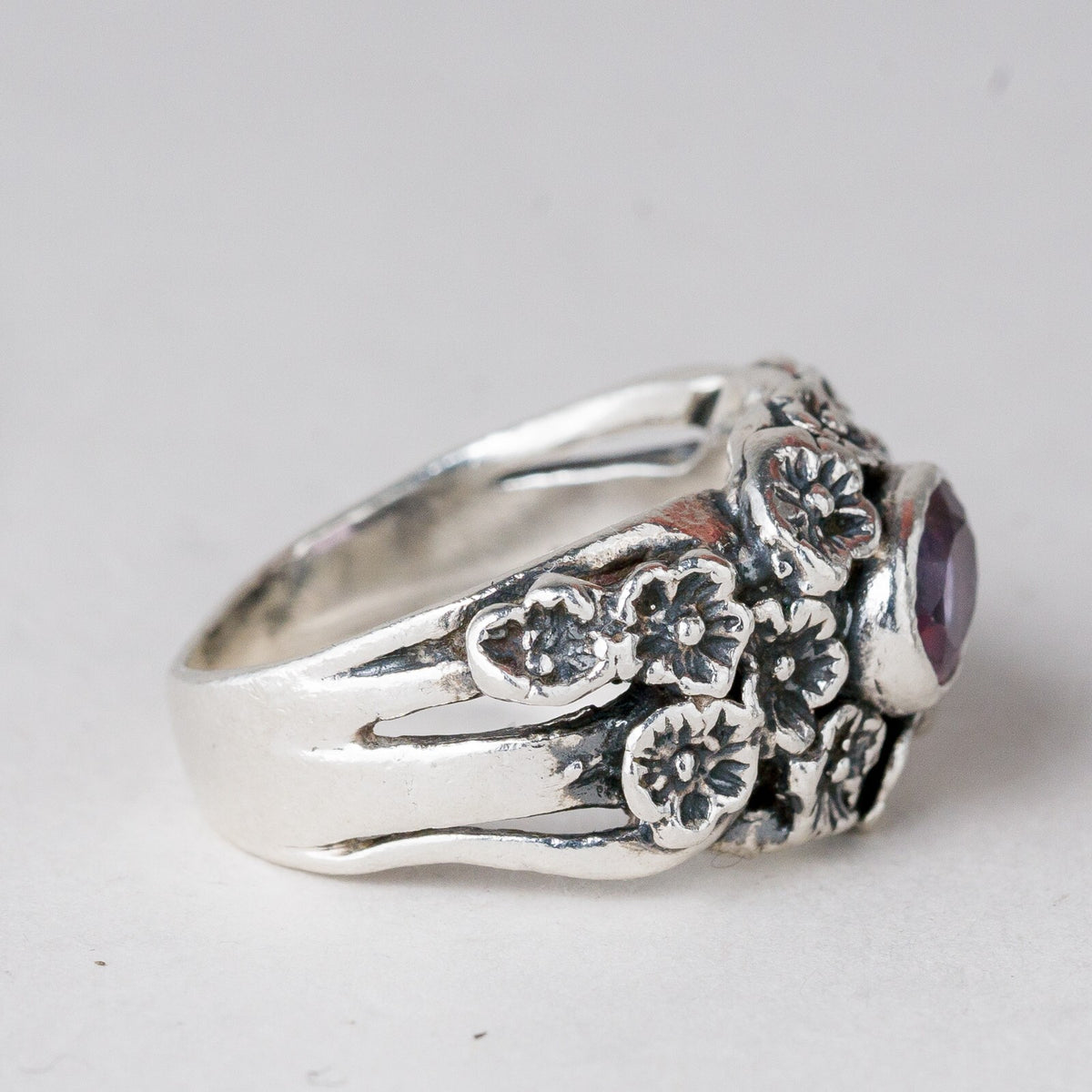 Silber Ring Lila Stein Größe 56 (17,8 mm Ø) 9,13 g4