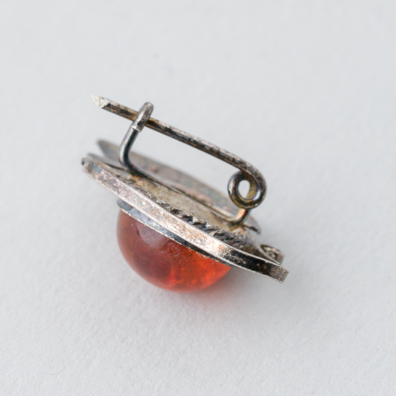 Kleine Brosche Silber 0,95 g Bernstein2