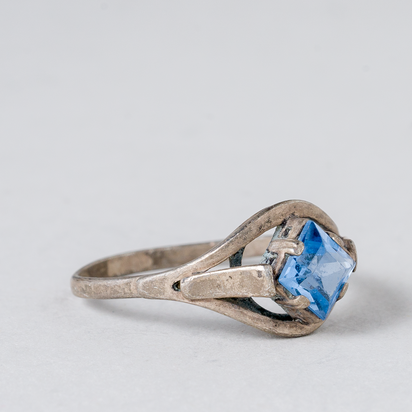 Ring Blauer Stein Silber 1,86 g Größe 55 (17,5 mm Ø)1