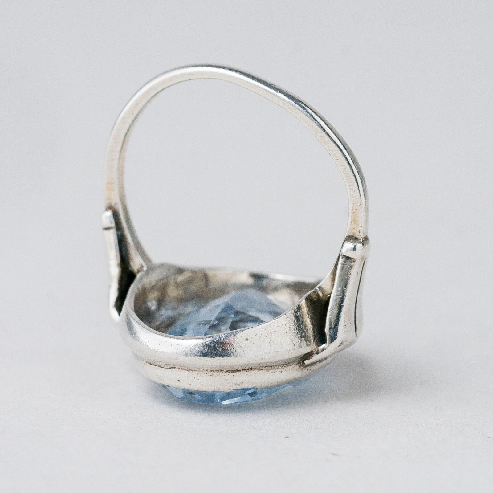 Ring Silber 835 Blauer Stein Größe 54 (17,2 mm Ø) 6,45 g8
