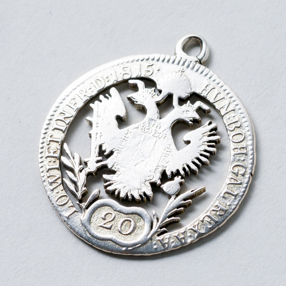 Anhänger Silber 20 Kreuzer 1815 3,1 cm 4,8 g0