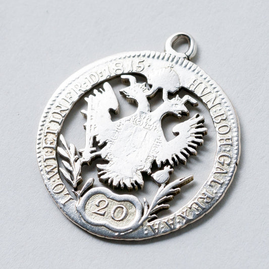 Anhänger Silber 20 Kreuzer 1815 3,1 cm 4,8 g0