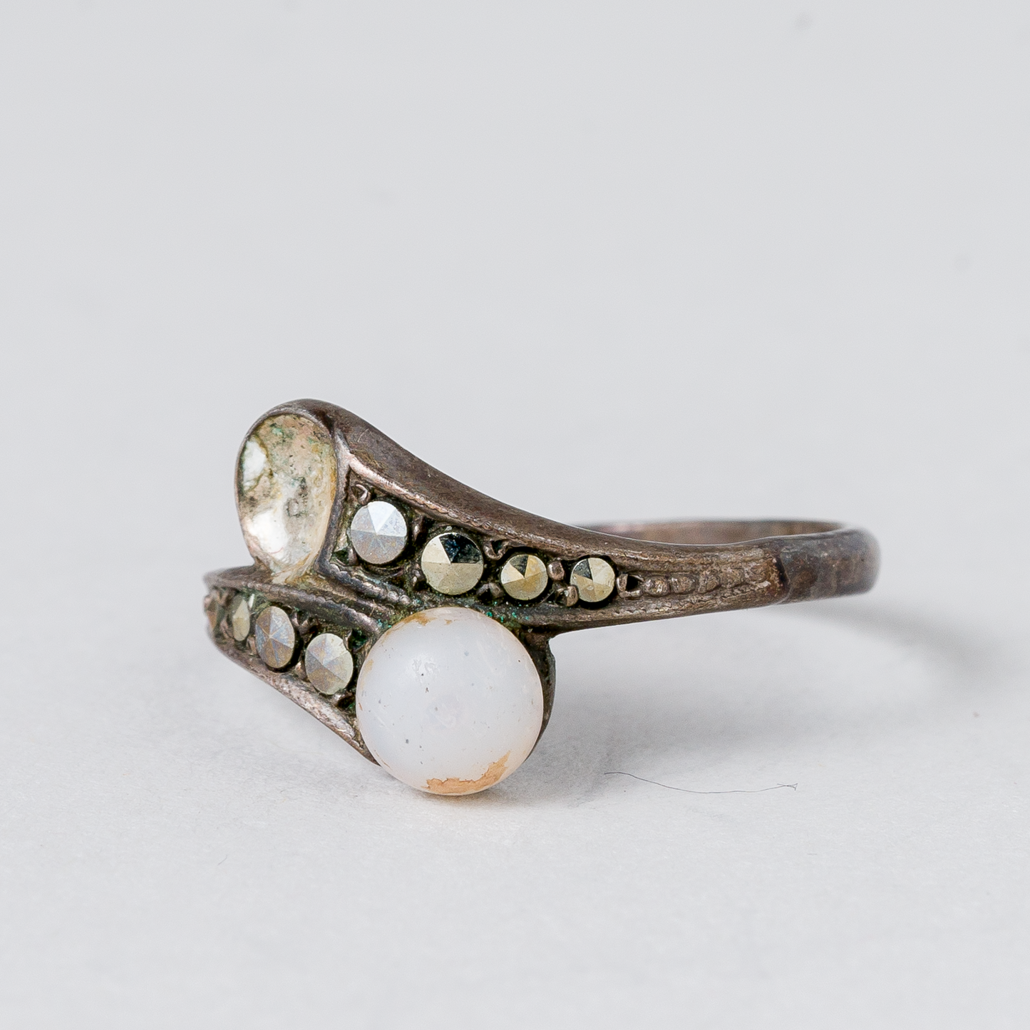 Ring Perle 835er Silber 2,11 g Größe 53 (16,8 mm Ø)0