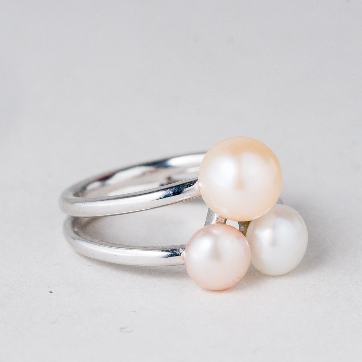 Silber Ring 925 Perlen Größe 53 (16,8 mm Ø) 4,38 g5