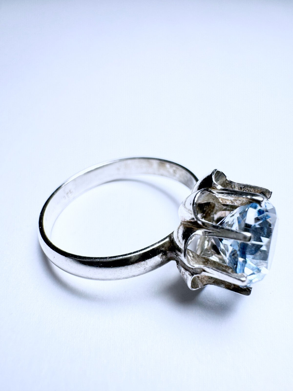 Ring 925er Silber Größe 54 Hellblauer runder Stein 3,26g6