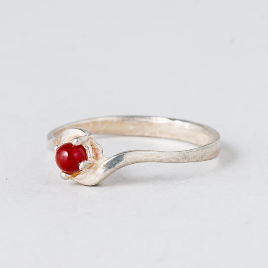 Ring Roter Stein Silber 1,18 g Größe 53 (16,8 mm Ø)0