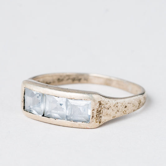 Silber Ring 800 Blaue Steine Größe 57 (18,1 mm Ø) 2,66 g0