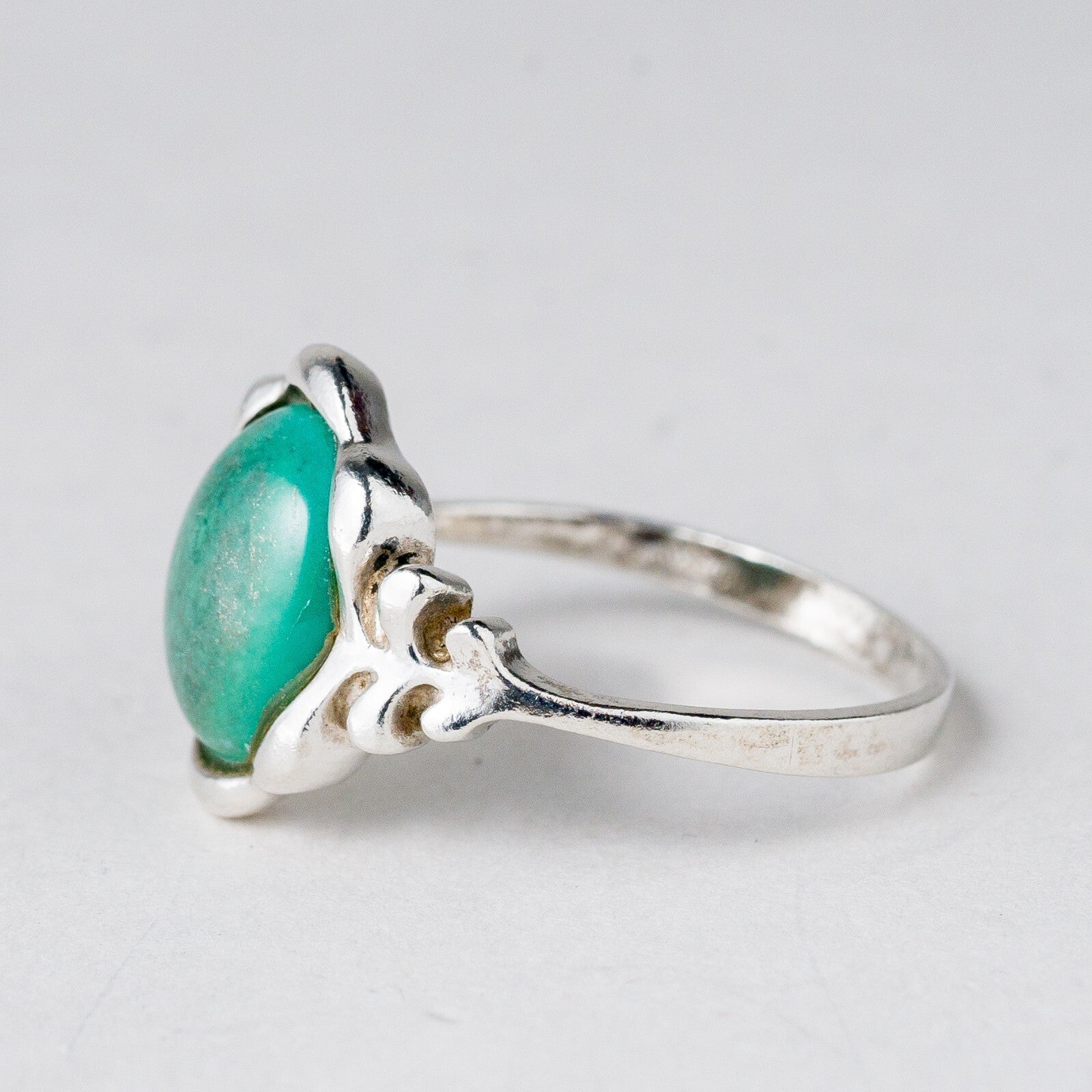 Silber Ring Grüner Stein Größe 57 (18,1 mm Ø) 2,84 g1