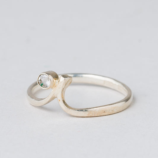 Ring Weißer Stein 1,09 g 925er Silber Größe 50 (15,9 mm Ø)0