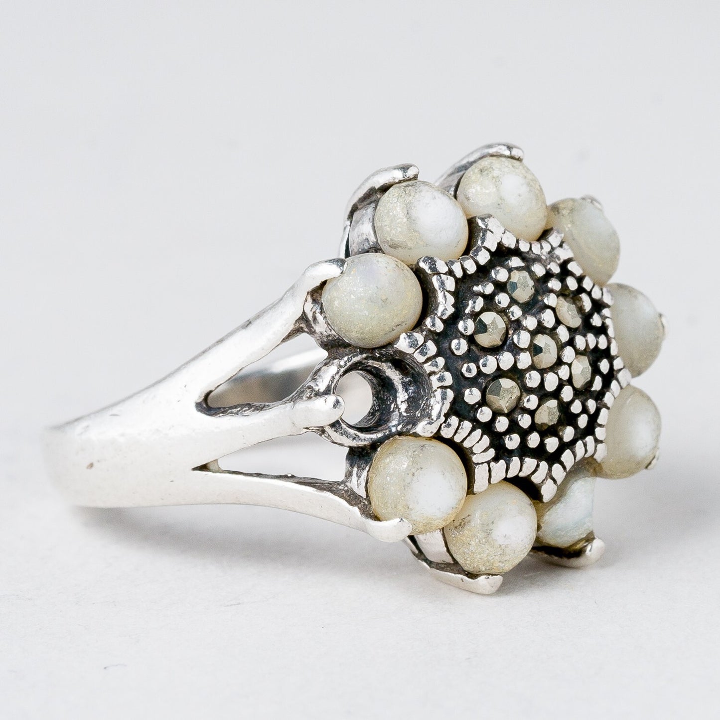 Silber Ring Perlen Größe 59 (18,8 mm Ø) 8,83 g1