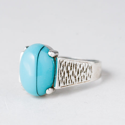 Silber Ring Blauer Stein Größe 57 (18,1 mm Ø) 4,97 g0